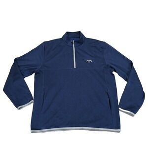 Callaway Men's 1/4 Zip Performance Golf Pullover Sweater Lined Navy Blue XL
